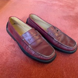 Tod’s oxblood leather loafers